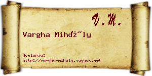 Vargha Mihály névjegykártya