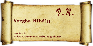 Vargha Mihály névjegykártya